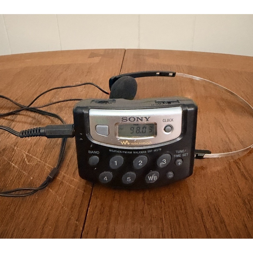 Sony Walkman SRF-M37W Portable AM/FM Radio Tested & Working, No Belt Clip